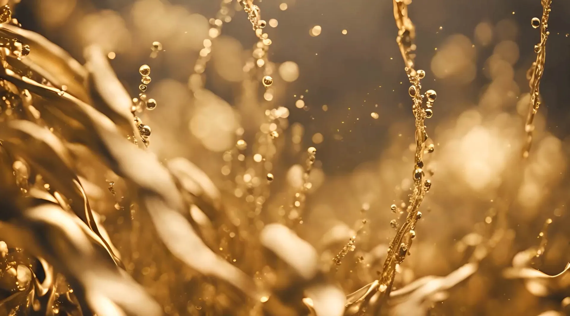 Golden Swirls Fantasy Abstract Stock Video